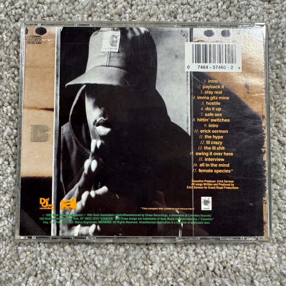 Erick Sermon No Pressure CD 1993 Def Jam Chaos Columbia OK 57460 EPMD Hip Hop - Picture 2 of 5